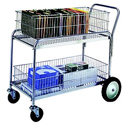 Wesco Large Wire Basket Office Cart w/ 5